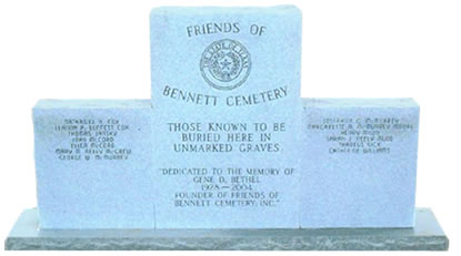 Friends of Bennett Cemetery Memory Monument